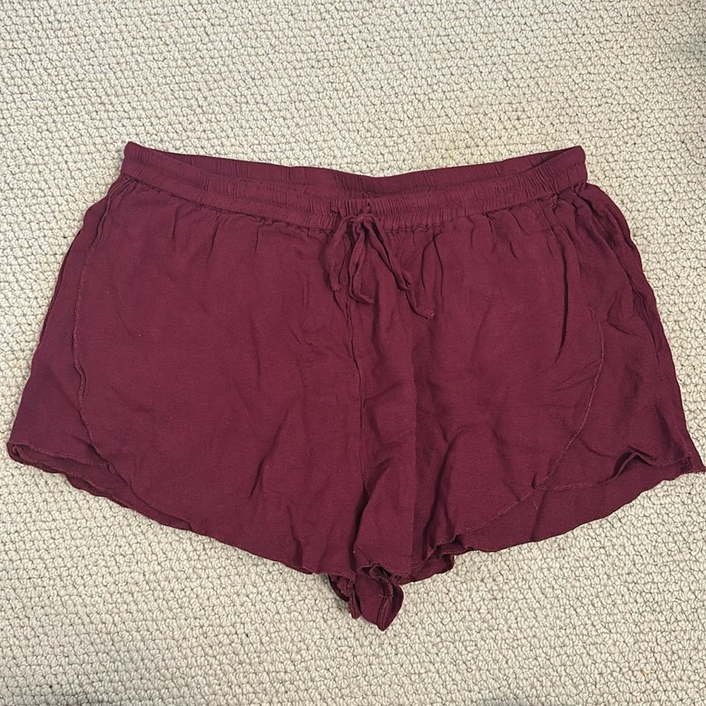 Red flowy shorts